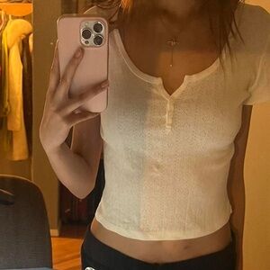 Women's Short Sleeve White Baby Tee